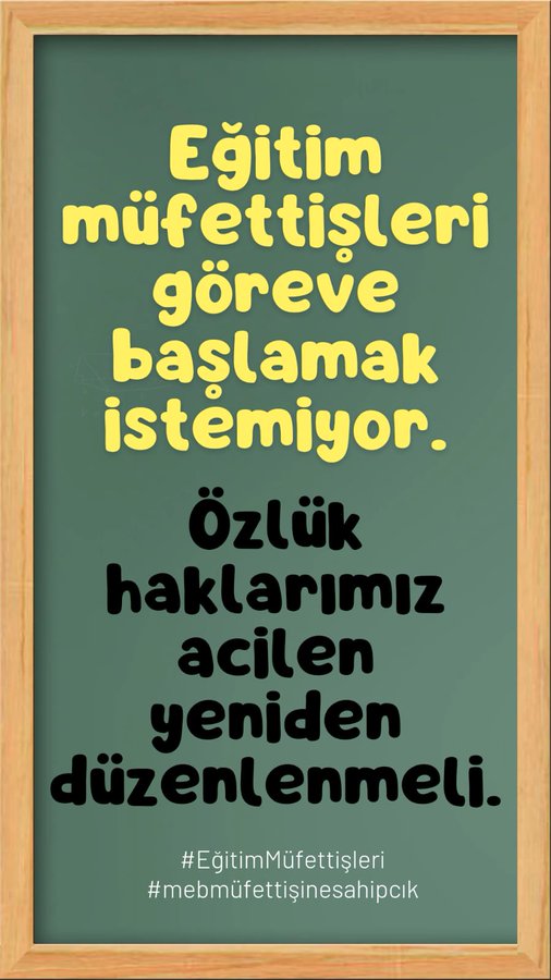 aliylcnazra's tweet photo. #EğitimMüfettişleri eğitim müfettişleri şube müdürleri mesleklerini rahat icra etsinler geçim derdine düşmesinler 
@tcmeb https://t.co/aTTtxZyHbg