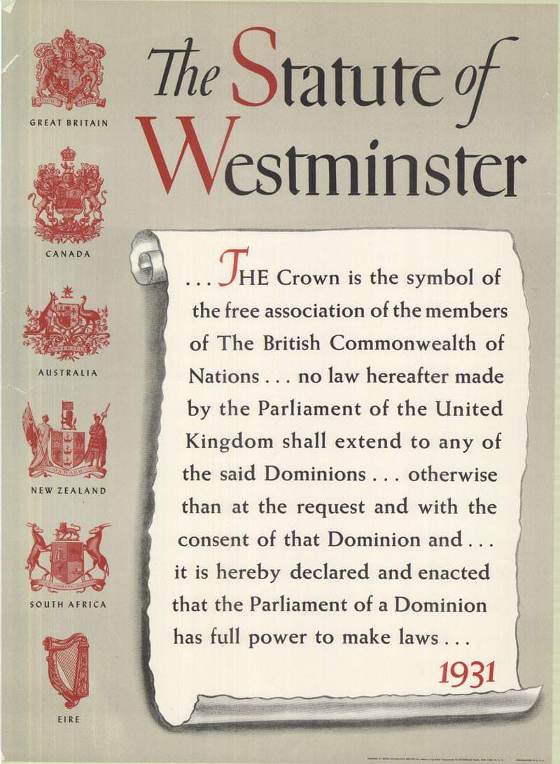 unitedcwsociety's tweet photo. 11 Dec 1931 Statute of Westminster came into effect.

#commonwealth #canzuk #realmunion #antiguaandbarbuda #Australia #Bahamas #belize #Canada #Grenada #Jamaica #newzealand #papuanewguinea #stkittsandnevis #Stlucia #stvincentandthegrenadines #SolomonIslands #Tuvalu #unitedkingdom https://t.co/mCBUtoXCJk