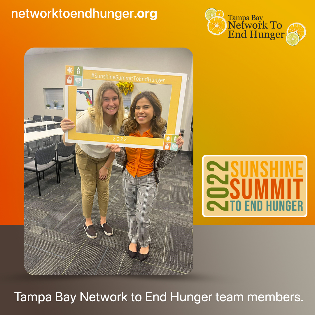 TBNEH's tweet photo. Macey Woodlock, Project Coordinator for Creating a Regenerative Community Food System, and Anna Chavez, Network Coordinator at the #SunshineSummitToEndHunger💛🧡

https://t.co/otOGp58Az7

#tbneh #members #membermeeting #endhunger #networktoendhunger #tampabay #givingtuesday https://t.co/sjvGN8OCgV