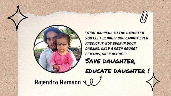 theramson05's tweet photo. "What happens to the daughter you left behind? You cannot even predict it, not even in your dreams. Only a deep regret remains, only regret." Save daughter, educate daughter ! - Rajendra Ramson
#Rajendramson #Theramson #SaveDaughterEducateDaughter #respectdaughter https://t.co/udmHdAHBkZ