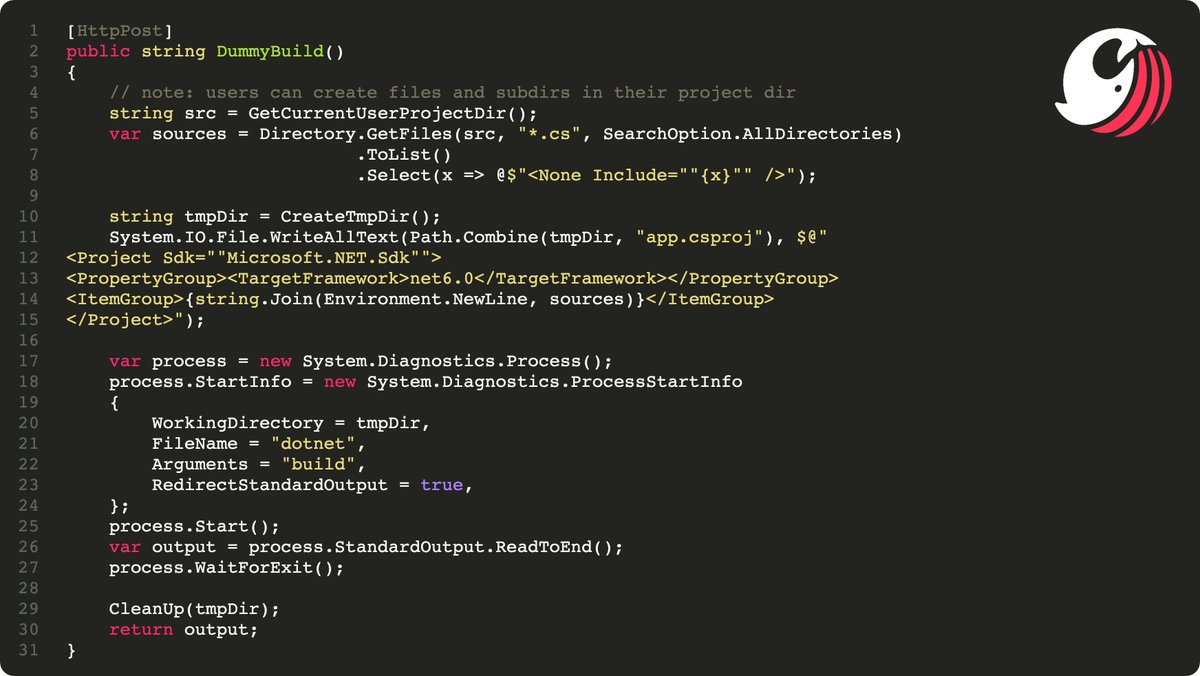 Sonar_Research's tweet image. Can you spot the vulnerability? #codeadvent2022 #csharp
It's just doing a dummy build, so what could go wrong?
sonarsource.com/knowledge/code…