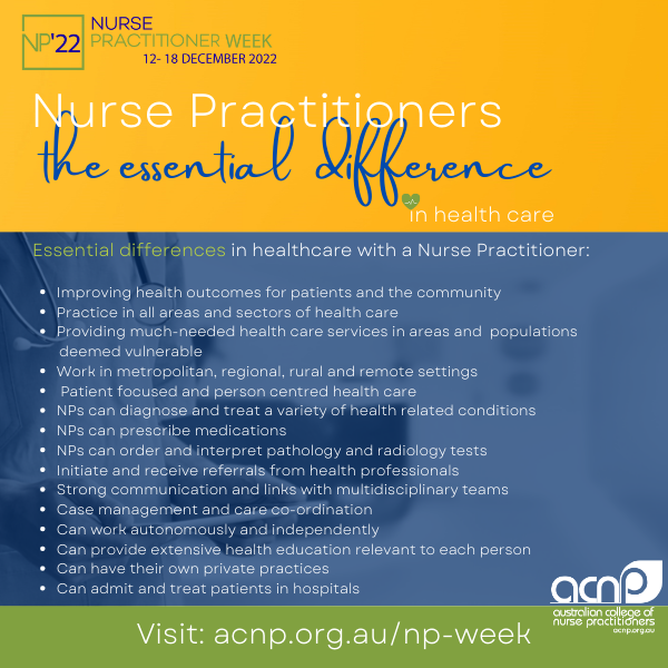SEastSydHealth's tweet photo. This week is Nurse Practitioners Week. Read how they create a difference in healthcare...
#acnpnational #npessential https://t.co/SzTzKyJJne