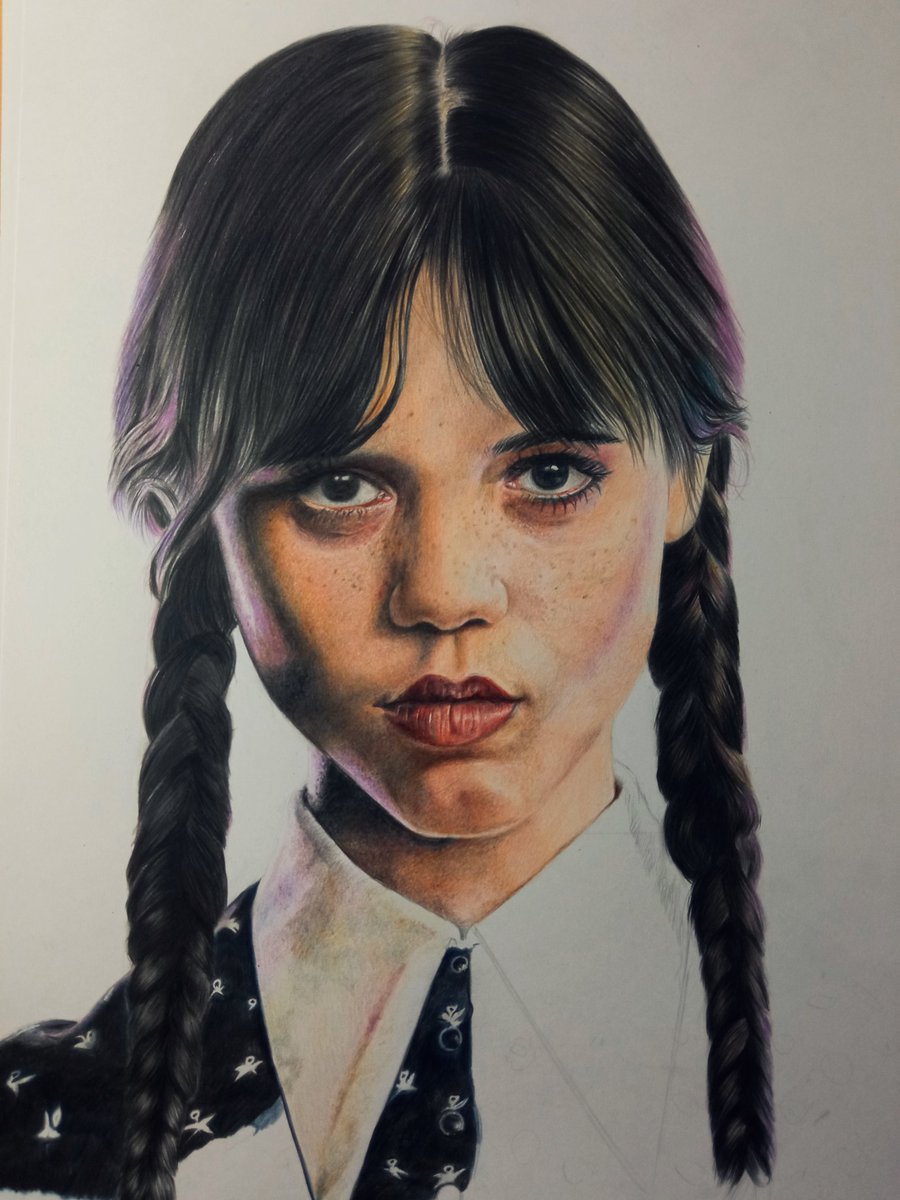 Progreso del retrato a lápiz <a href="/FaberCastell/">Faber-Castell</a> Polycromos de Miércoles Addams. <a href="/NetflixES/">Netflix España</a> <a href="/jennaortega/">marie</a>
#drawing #art #arte #draw #artist #artwork #fanart #sketchbook #painting  #ilustration #hyperrealism #graphite #portraitdrawing 
#miercoles #Netflix