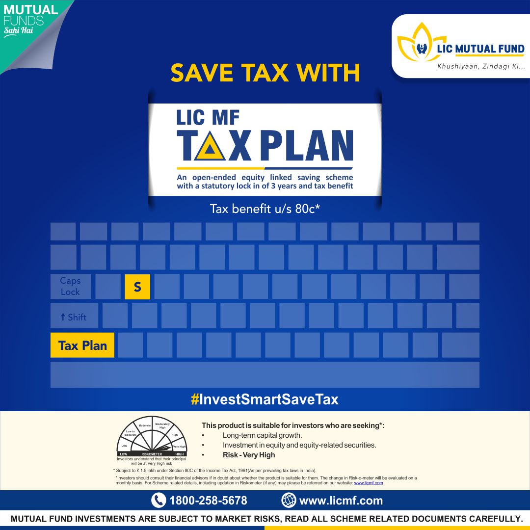 licmutual's tweet photo. Ctrl + S = Control your savings before it gets taxed. Here’s your tax saving partner - LICMF Tax Plan. Start investing https://t.co/QJkqfjYf2c
#LICMF #LICMFTAXPLAN #licmutualfund #SIP #wealthcreation #savetaxes #SIPInELSS #ELSS #financialplanning #InvestSmartSaveTax https://t.co/YFbAQo1z1W