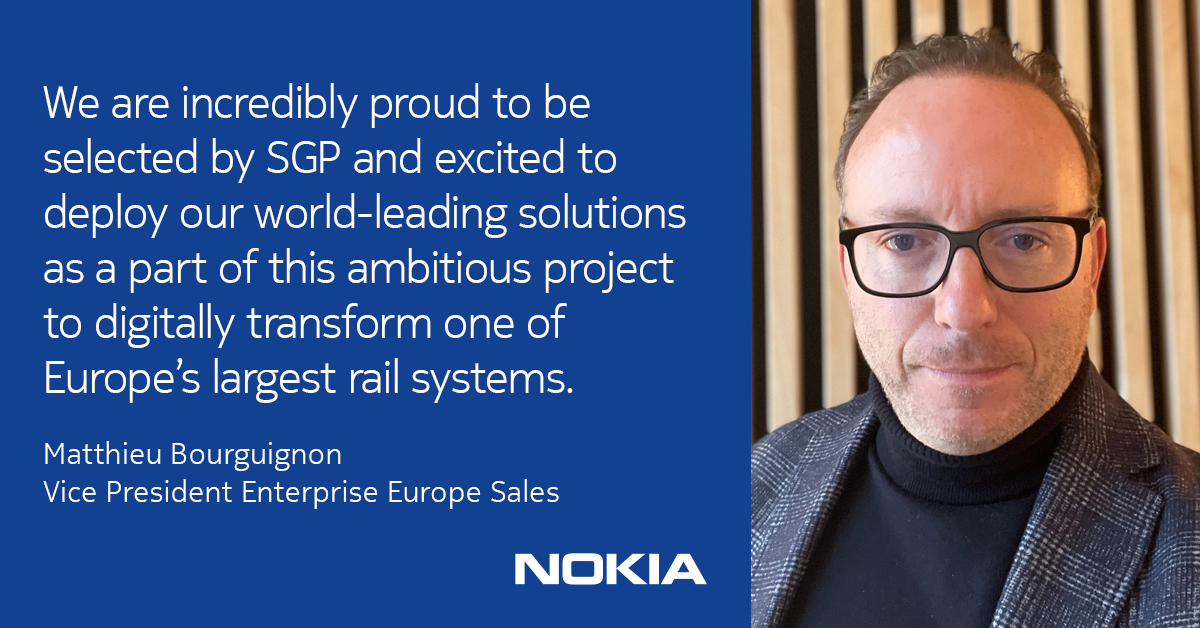 Announcing Nokia IP and private wireless network technologies are chosen by Société du Grand Paris to power one of Europe's largest metro rail projects.

Read the PR for more details: nokia.ly/3hjh1Hc