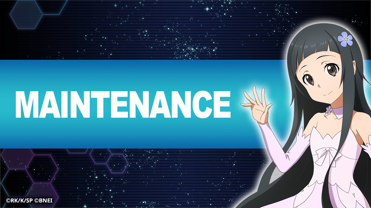 SAOVS_WW's tweet photo. [Maintenance Notice]

The app will undergo maintenance during the following time.

▼Main Updates
・Event "Variant Competitive Battle #1" begins
・Scout update
etc.

■Period
12/12 18:00~22:00 UTC
*Maintenance time may vary

We sincerely apologize for any inconvenience caused. https://t.co/nxyeXHoUKp