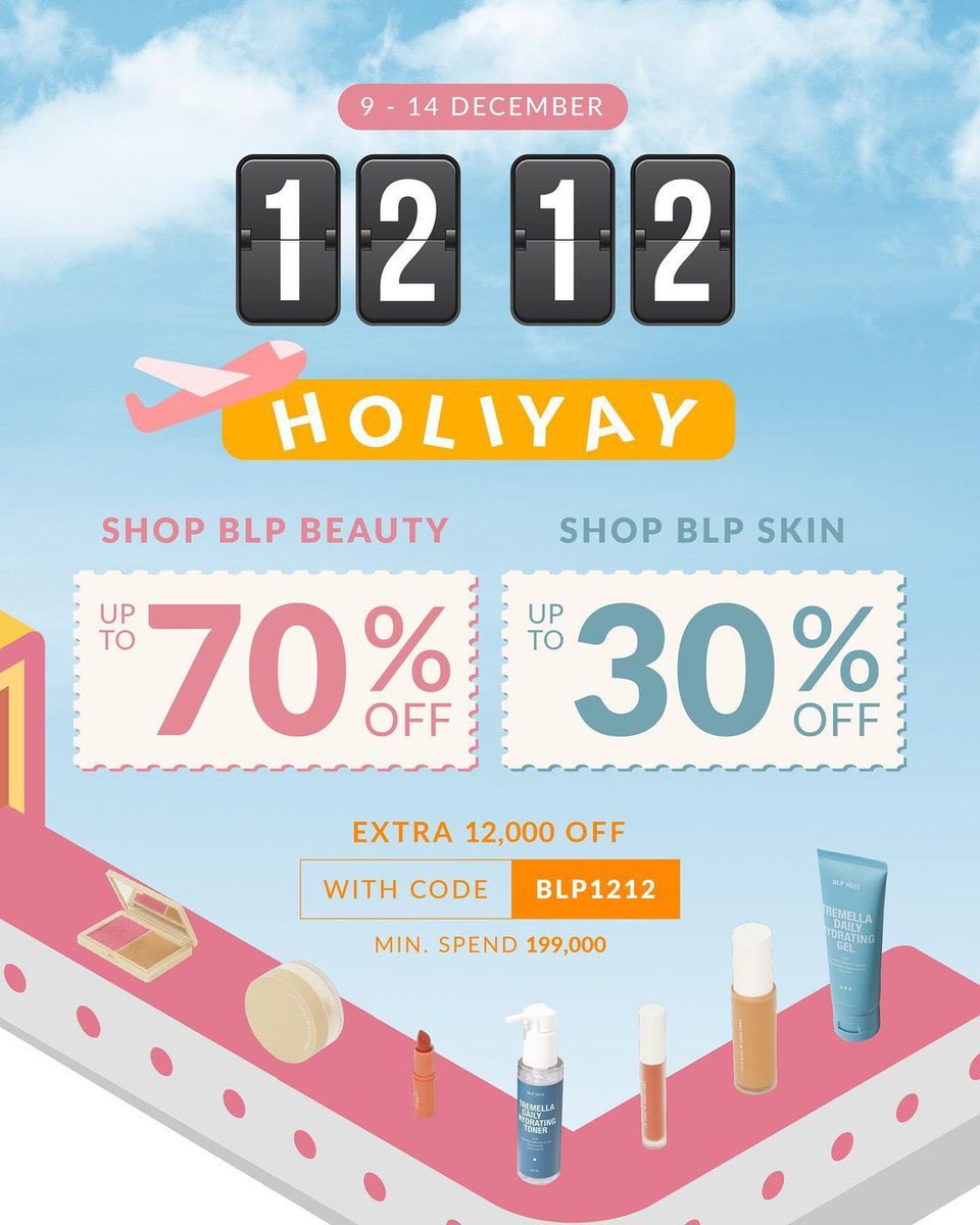 blpbeauty's tweet photo. Minzie spill produk yang wajib kamu checkout di 12.12 HOLIYAY DEAL π±
πΈ #CompactPowderBLP mulai 44,700
πΈ #LipCoatBLP Mapple Waffle cuma 125,100
πΈ #TremellaHydratingKit cuma 222,300
Kalo udah checkout, kasih tau Minzie ya, #BLPFam π https://t.co/wmQBRNclPY