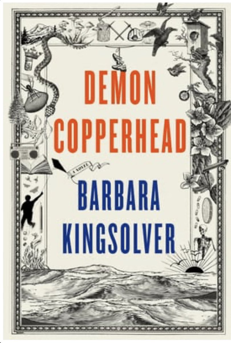 rerooney's tweet photo. I am struggling to keep up with #libfaves22! I missed a day, and yesterday I forgot the hashtag! My pick for yesterday was DEMON COPPERHEAD by Barbara Kingsolver. ￼ https://t.co/8P9lN6YEaC