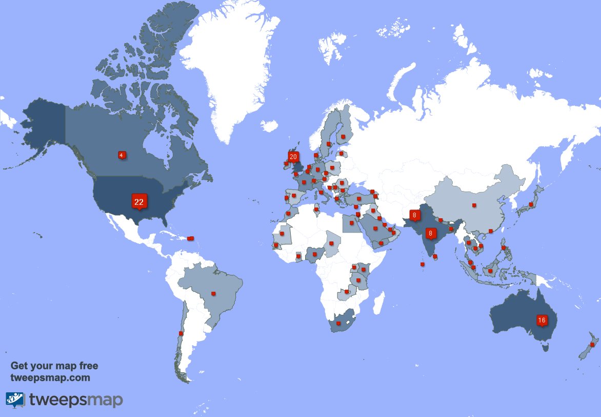 I have 1 new followers from Australia, and more last week. See tweepsmap.com/!mudskipper