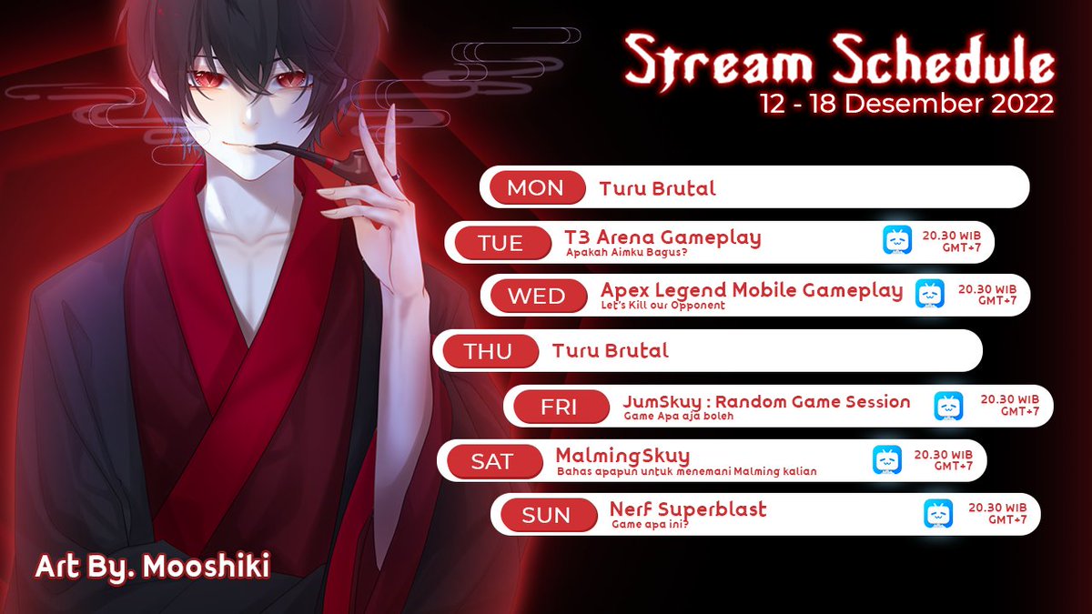HarushiCh's tweet photo. [WEEKLY SCHEDULE 12 - 18 December 2022] 

Jadwal minggu ini ya gesss~ jan lewatkan keseruan minggu ini jga ya~ see u~ 🤗❤😤

Please follow and check! 🔽
LIVESTREAM : https://t.co/59osJVVXpm ❤

#haru_live🎙 
#akasei 
#djamals 
#vtuberindo 
#virtualyoutuberindonesia 
#bstationid https://t.co/AMe4vWvkkH