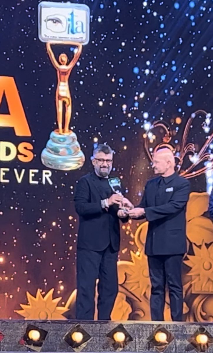 vivekagnihotri's tweet photo. This award for #TheKashmirFiles being honoured as the Golden Film of Indian cinema is dedicated to all the victims of religious terrorism. @TheITA_Official #KashmirHinduGenocide https://t.co/Uc6RpREPbm