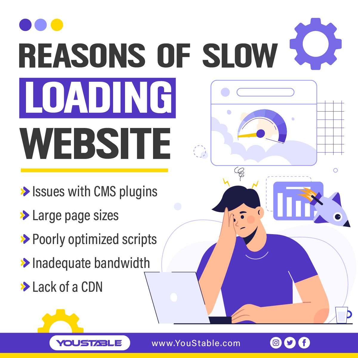 YouStable's tweet photo. Slow-loading websites can be caused by a number of reasons, including low server resources, or a lack of optimization techniques😊
To Know more in detail about how to Fix Slow Website loading, visit: 👉👉https://t.co/61j0eDBRiy
#website #slowwebsite #slowloading #fixslowwebsite https://t.co/cNvlY0cUhU