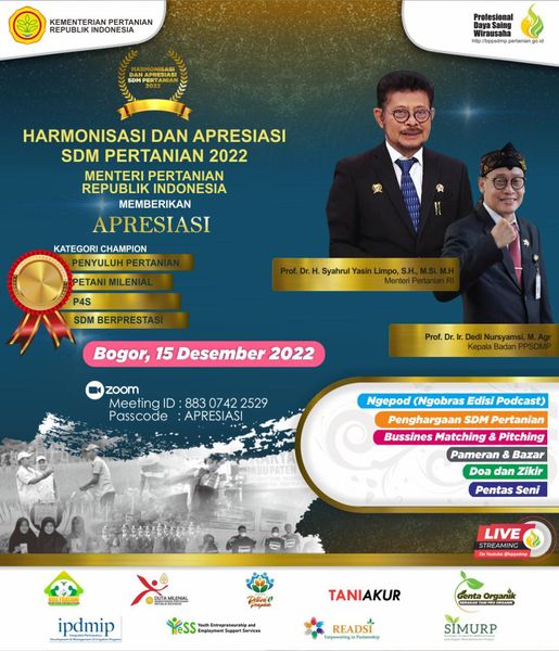 smkppnkupang's tweet photo. Jangan Lewatkan 
Harmonisasi dan Apresiasi SDM Pertanian 2022
15 Desember 2022, 
di Polbangtan Bogor
Sampai Jumpa https://t.co/Sw6kuDrKzr