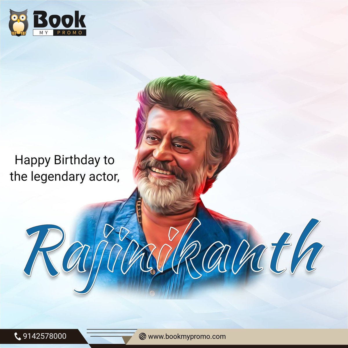 BookMyPromo's tweet photo. Greetings to superstar @rajinikanth on his birthday. His contribution to Indian #cinema is brilliant. Wishing him a long and healthy life.

#Rajnikanth https://t.co/F2Z734hZU7