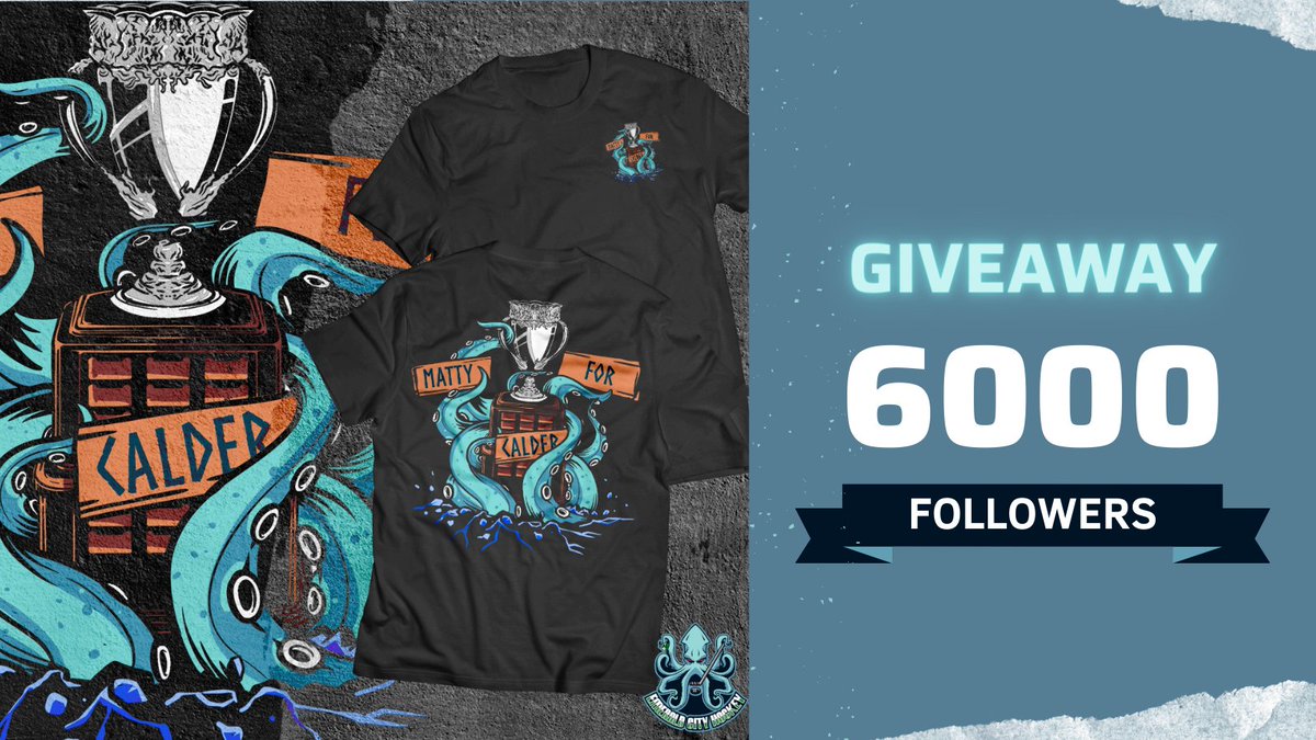 Thanks everyone for helping us reach 6,000 followers! To celebrate, we're giving away 3 Matty For Calder shirts from our store. For a chance to win, Follow + Retweet this tweet by Tuesday 12/13 at noon. #SEAKraken