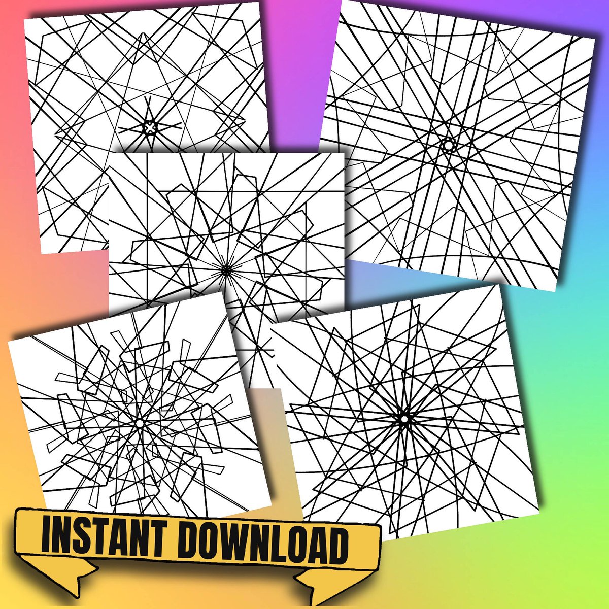 PrintableDe's tweet image. Excited to share this item from my #etsy shop: New geometrical coloring sheets | 5 printable coloring sheets | for children and adults #white #black #geometry #coloringpages #coloring #pages #adultcoloring #art etsy.me/3PkZUkE
