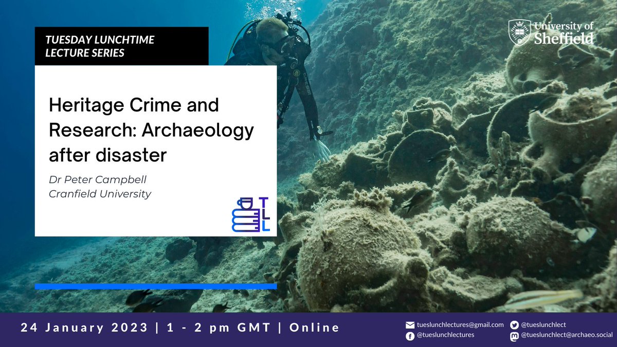 ⏰SAVE THE DATE! Join @peterbcampbell  from @CranfieldUni for an #Archaeology lunch break at @UniShefArch📚🥪

📅24 January 23
🕐1-2 pm GMT
📌Free and online

#ArchaeologyTalks #MadeinSheffield #ArchaeologyTwitter #Heritage #archaeologyResearch #archaeologicalheritage