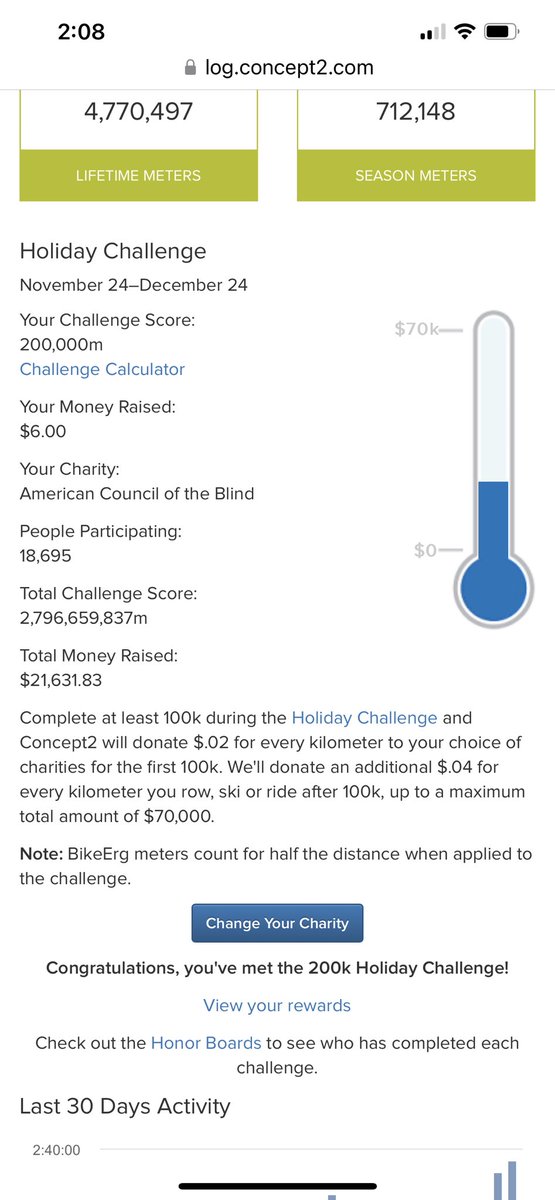 Charlie_462's tweet image. Holiday Challenge complete @concept2 #c2challenge