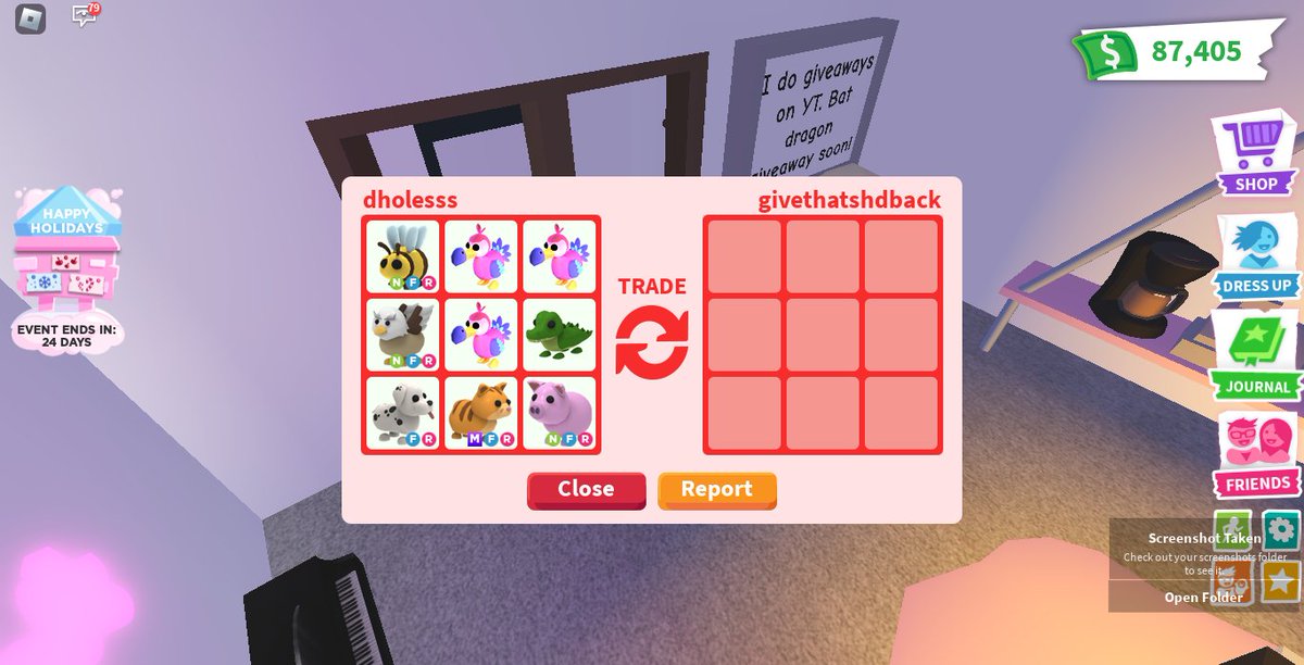 Dholightful's tweet photo. How in the hell can someone hack a roblox account with 2 step verification on and then join a game while you're online playing? I'm so confused right now.

Anyone able to point me in the direction of the needed steps to report hacked/stolen pets in adopt me?
#adoptme https://t.co/meJDJbSSxs
