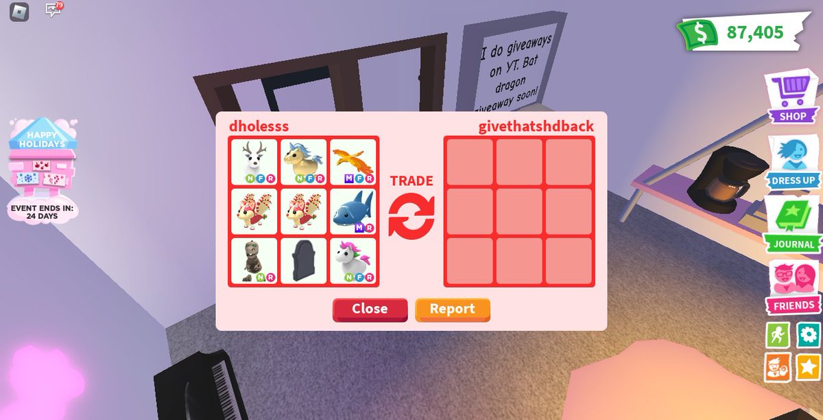 Dholightful's tweet photo. How in the hell can someone hack a roblox account with 2 step verification on and then join a game while you're online playing? I'm so confused right now.

Anyone able to point me in the direction of the needed steps to report hacked/stolen pets in adopt me?
#adoptme https://t.co/meJDJbSSxs