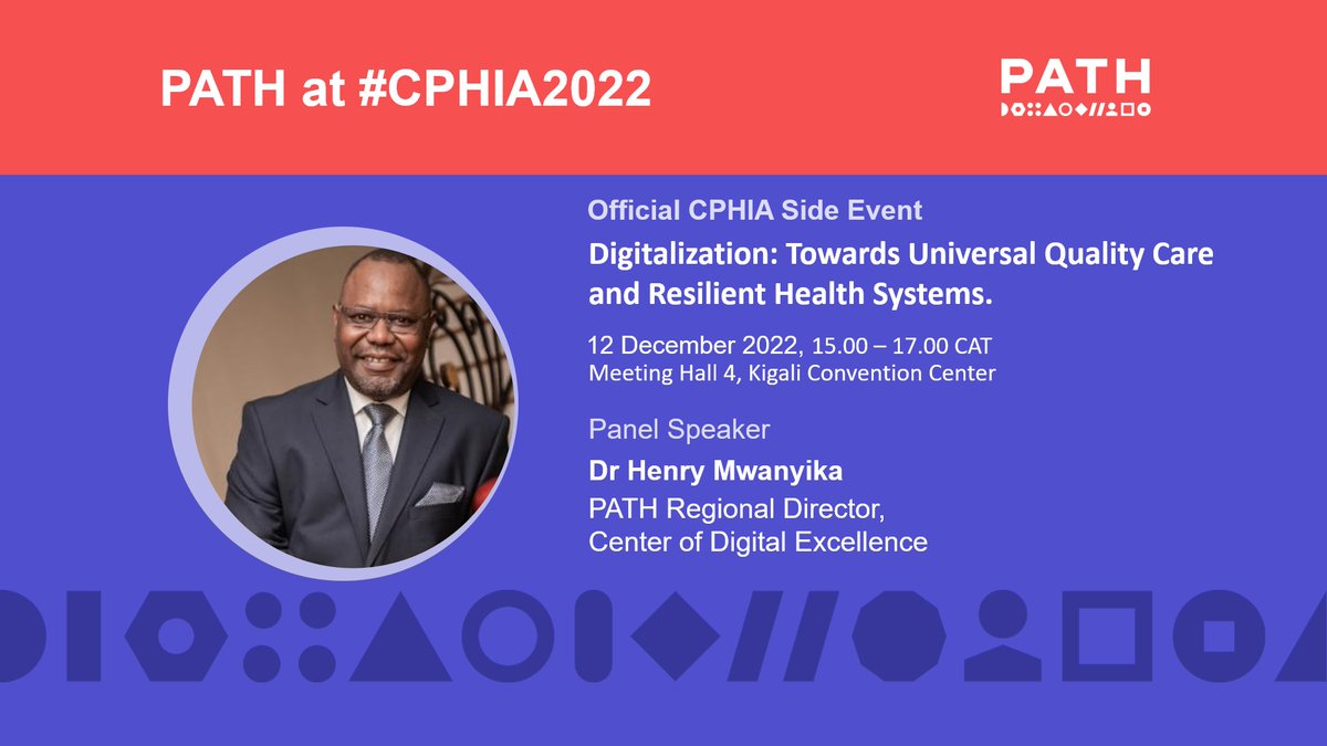 PATHtweets's tweet photo. Come join PATH's Henry Mwanyika today, December 12, at the inaugural Africa Health Tech Summit—a @CPHIA_AfricaCDC @AfricaCDC and @ahts_cphia22 side event—to discuss "Digitalization: Towards Universal Quality Care and Resilient Health Systems." #CPHIA2022 https://t.co/kXMFezQHtj https://t.co/ZEI3xqNrVt