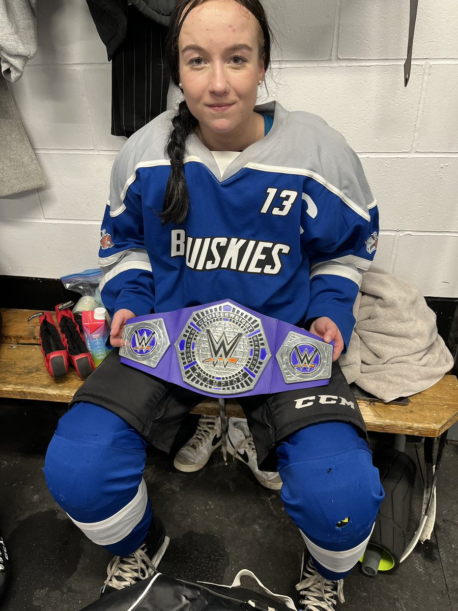 On her first ever outing as a forward, captain Shelby Lee nets her first two goals of the season, propelling the Bruiskies to their 3-0 win, earning her #bragbelt nods at todays game! Good job girl! #bruiskiespride