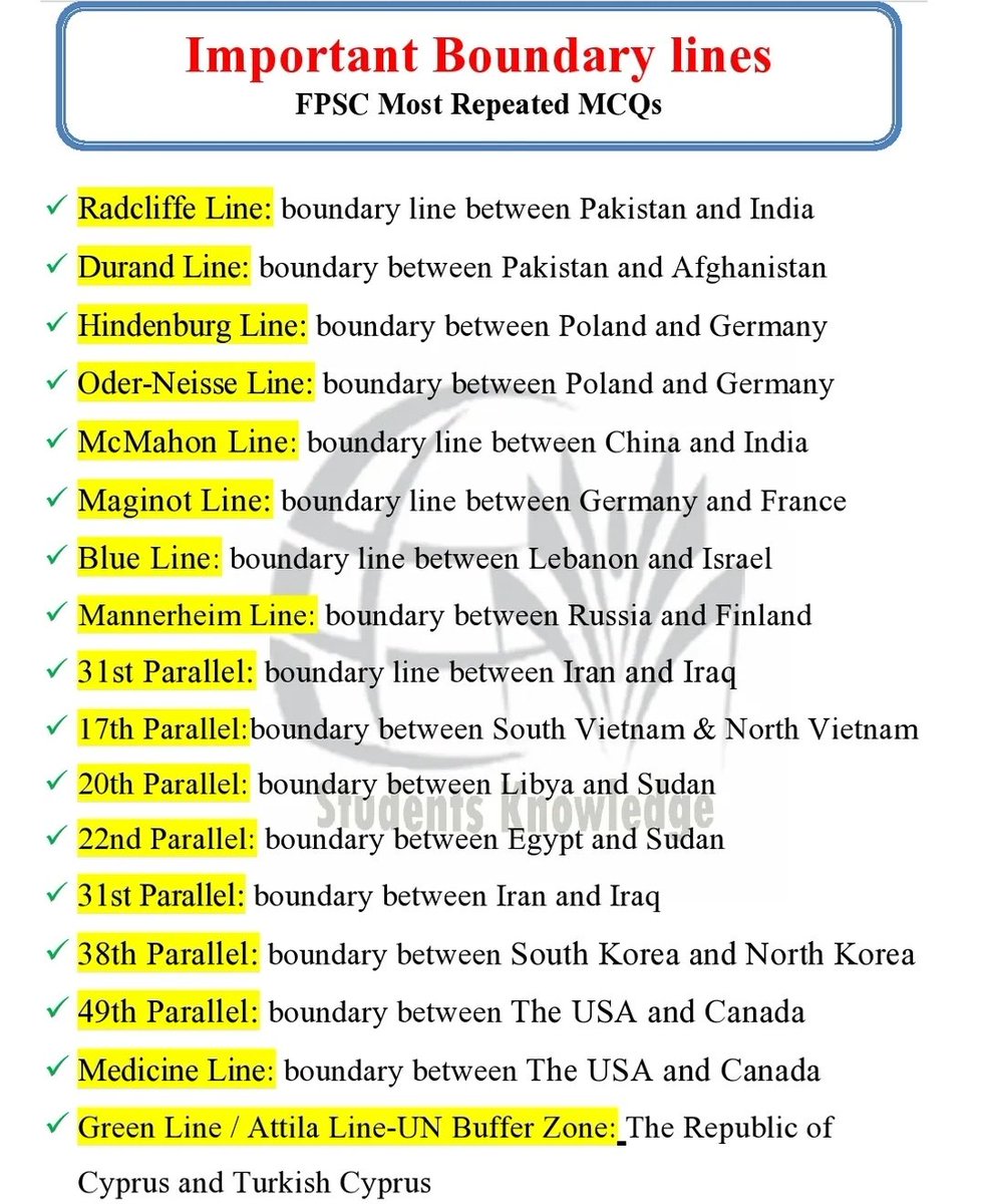 BORN4WIN's tweet photo. Important Boundary lines in the world.

#boundaries #BoundaryLines 
(Data by Students Knowledge) https://t.co/a3NJPe122C