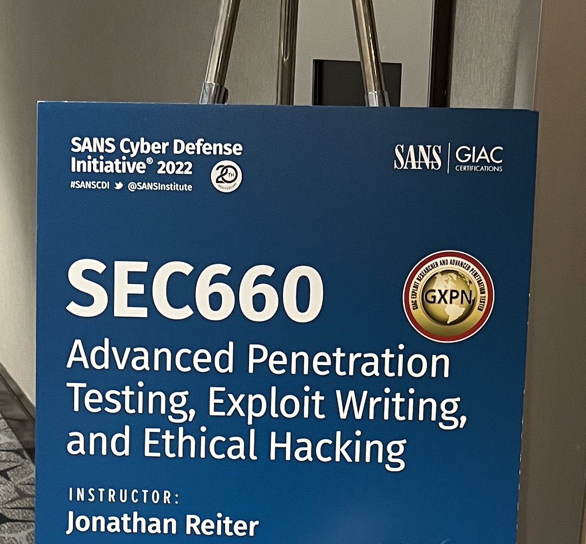 jon__reiter's tweet photo. So happy to be back in DC for #SANSCDI. Itโs going to be a great week teaching @SANSOffensive #SEC660. As always, Iโm going to drop some random demos from my new course #SEC670. https://t.co/dWVyNqBhKf