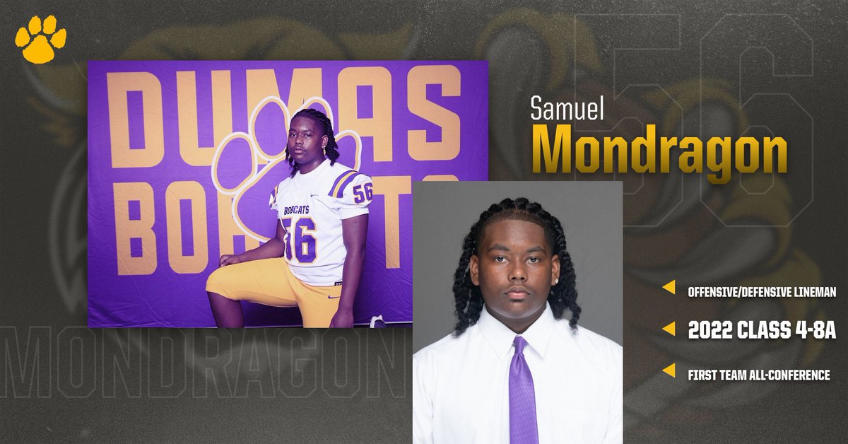 dumasbobcatsfb's tweet photo. Congratulations to these Bobcats for earning First Team All-Conference Honors for Class 4-8A #EveythingMatters #SetDStandard https://t.co/BDpGp6YhC4