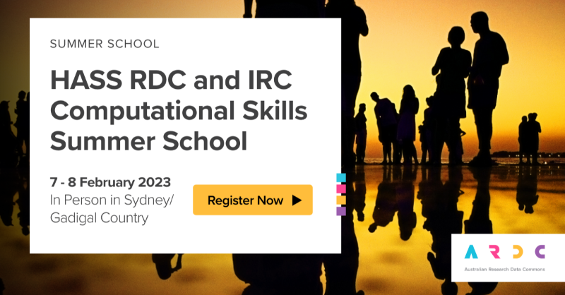ARDC_AU's tweet photo. HDR, EMCR &amp; HASS (Humanities and Social Sciences) researchers: Learn computational skills for free! We'll cover #JupyterNotebook (#R, SciPy, #Python), #RDM and #IndigenousData over a 2-day interactive workshop. Travel bursaries available.

Register✍️: https://t.co/Zck6EfTjmD