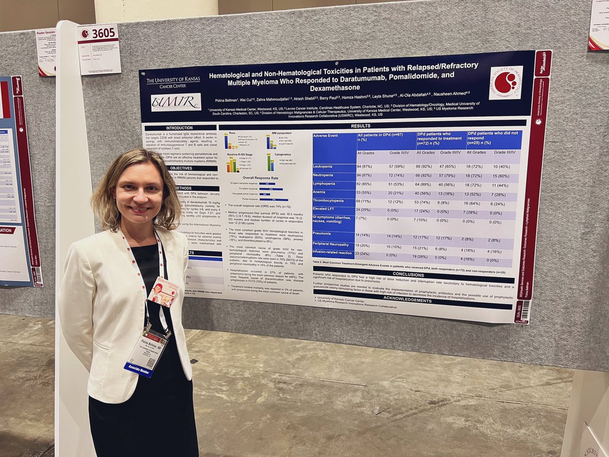 KU Heme Onc Fellowship (@kuhemoncfellow) on Twitter photo Poster session #ASH22 featuring @polichka_md
Toxicity in R/R #mmsm
Representing <a href="/KUMedCenter/">KU Medical Center</a> <a href="/KUcancercenter/">KU Cancer Center</a>
Stop by! Poster session #ASH22 featuring @polichka_md
Toxicity in R/R #mmsm
Representing <a href="/KUMedCenter/">KU Medical Center</a> <a href="/KUcancercenter/">KU Cancer Center</a>
Stop by!