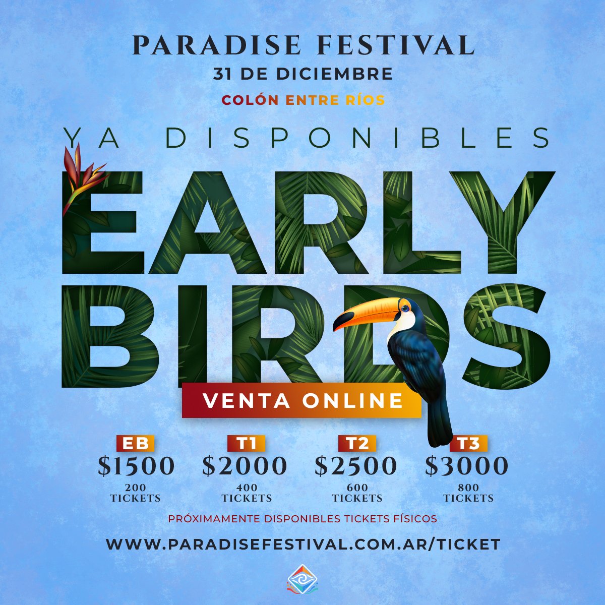 ParadiseColon's tweet photo. 🎟️TICKETS ONLINE YA DISPONIBLES🎟️
•
Para los más manijas y fanáticos unos cuantos tickets bien eco 😎
•
Adelantate y ganales de mano a todos, no te vas a arrepentir 🎆🌴
Conseguilo en: https://t.co/2DW8r3XiXS
•
#paradise #fiestadefindeaño #31d #31diciembre #colon #coloner https://t.co/2D26pwGbse
