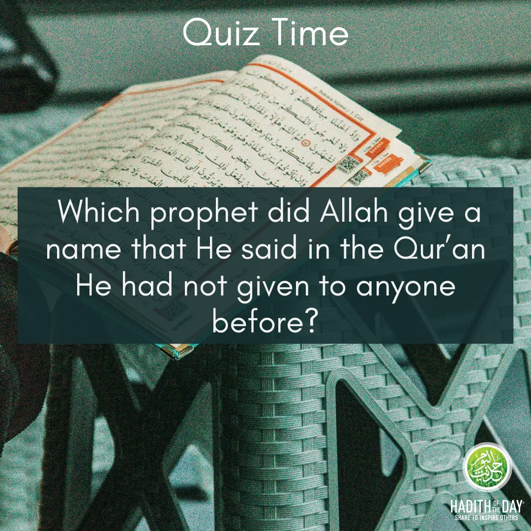 Hadithoftheday's tweet photo. Quiz Time! https://t.co/Jg2vc8Rz1N