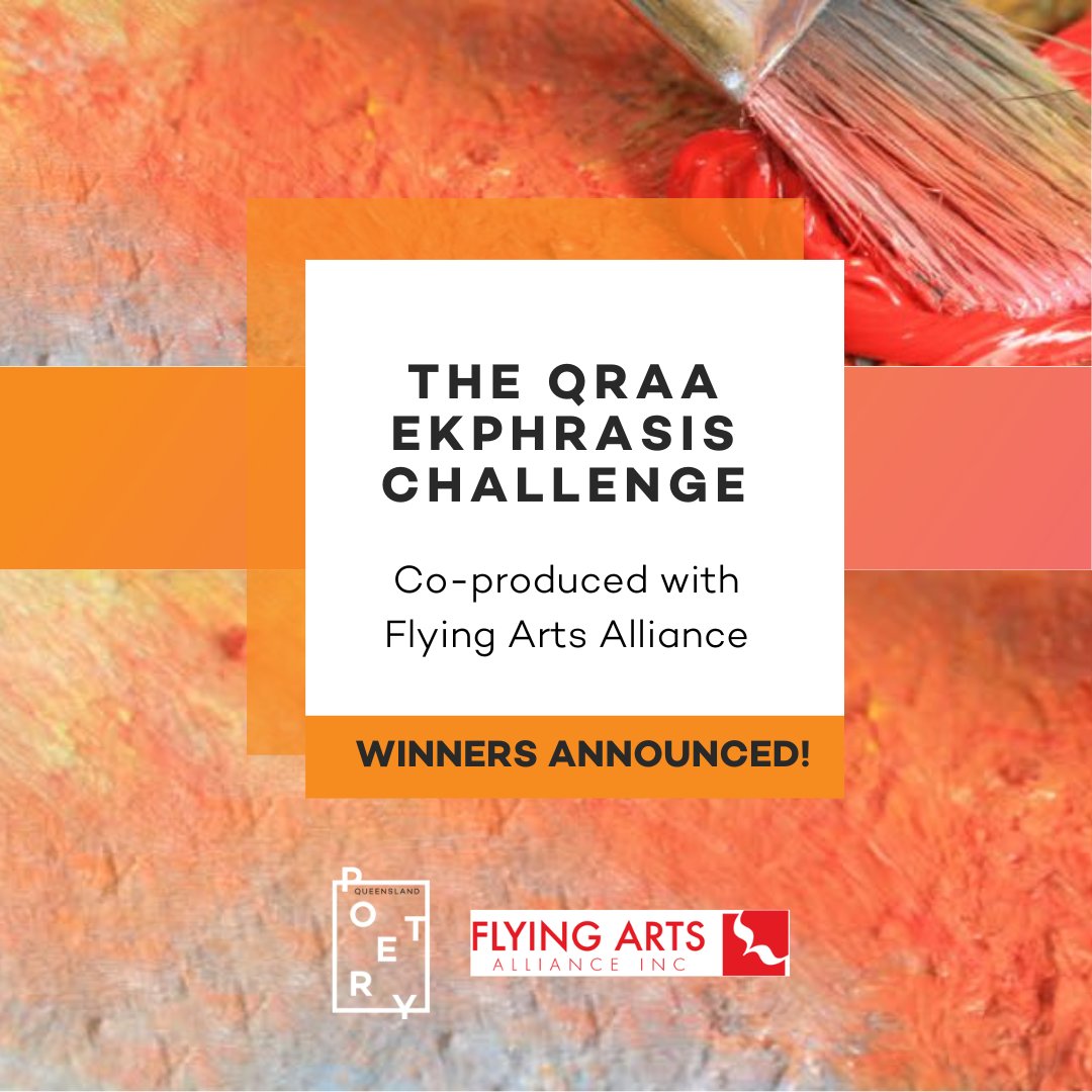 qldpoetry's tweet photo. We’re proud to announce the winners of The QRAA Ekphrasis Challenge! 

Read the winning and highly commended poems which respond to artworks from the Queensland Regional Art Awards (@Flying_Arts): https://t.co/wk6Q4ZItW4 https://t.co/ofCCKIrvwx