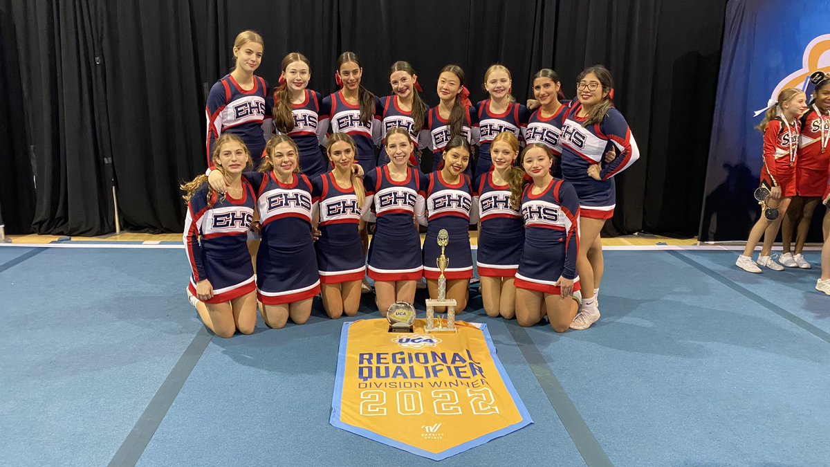 CONGRATULATIONS #EHSJVC on 2 amazing routines at today’s Empire Regionals!
❤️ 1st Place &amp; a bid to Nationals in Small Junior Varsity Game Day
💙2nd Place &amp; a bid to Nationals in Small Junior Varsity Traditional
🦅 #EaglePride #FamilyE #weareeastchester #dreambelieveachieve