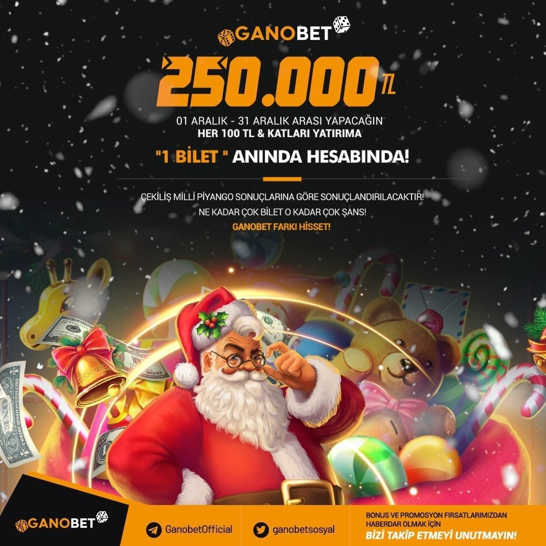 🏆 GANOBET 250.000 TL ÖDÜLLÜ YILBAŞI ÇEKİLİŞİ!
💥 01 ARALIK - 31 ARALIK ARASI YAPACAĞIN HER 100 TL &amp; KATLARI YATIRIMA ''1 BİLET'' ANINDA HESABINDA!

Detaylar: bahiswon2.com/konu/ganobet-2…

15 TL Deneme Bonusu Bahiswon Forum Güvencesi ile üye ol : 
affiliates.ganobet191.com/links/?btag=61…