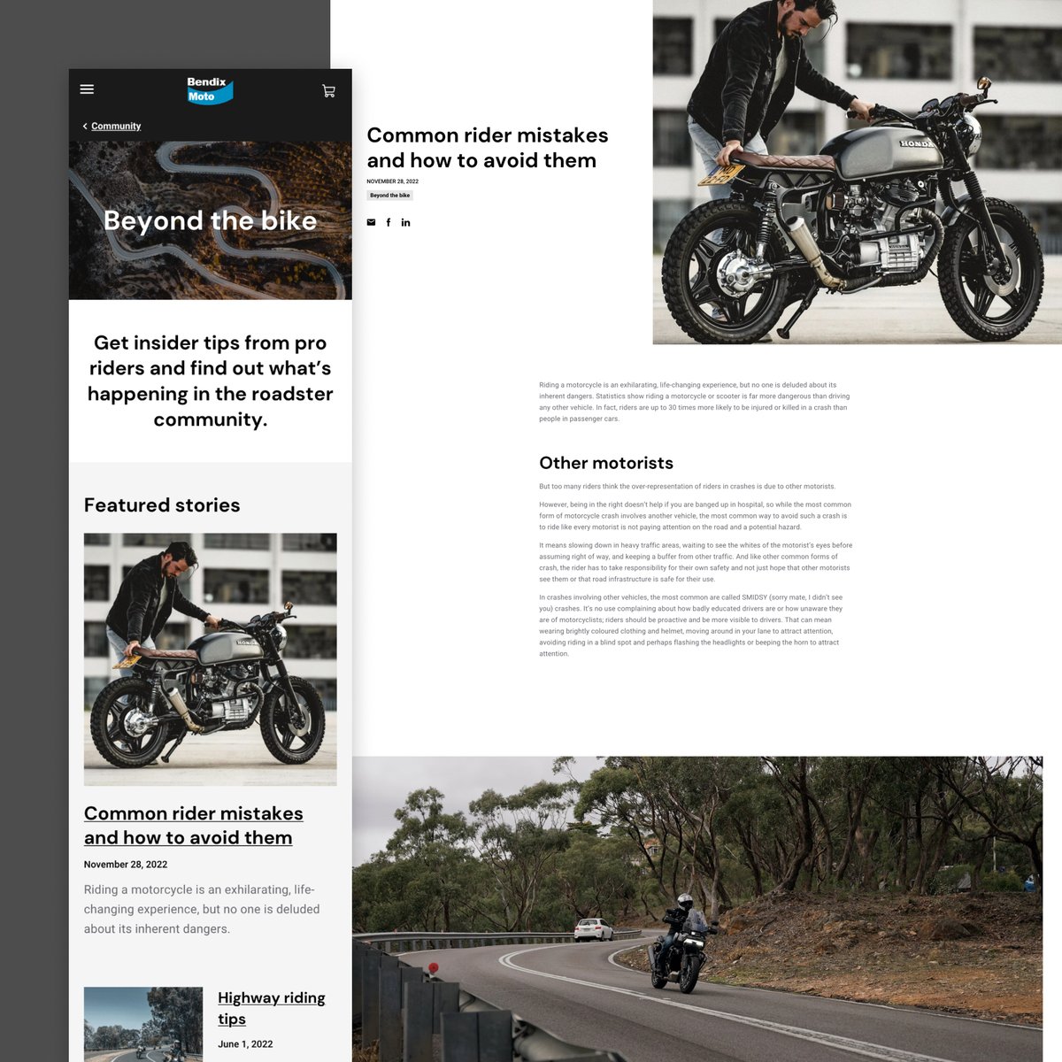 We worked with Bendix to develop a digital identity and web presence ahead of the launch of their new motorcycle product line. Read the case study below: tundra.com.au/work/bendix-mo…