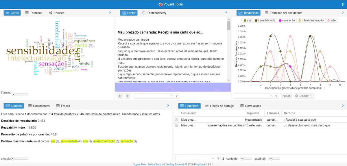 #VoyantTools es un aplicación web de análisis de texto. Shawna Ross y Randa El Khatib escriben "A Beginner’s Guide to Using Voyant for Digital Theme Analysis", un texto imprescindible para la utilización de esta #HerramientaHD.

🔗bit.ly/3UPQP4s

#humanidadesdigitales