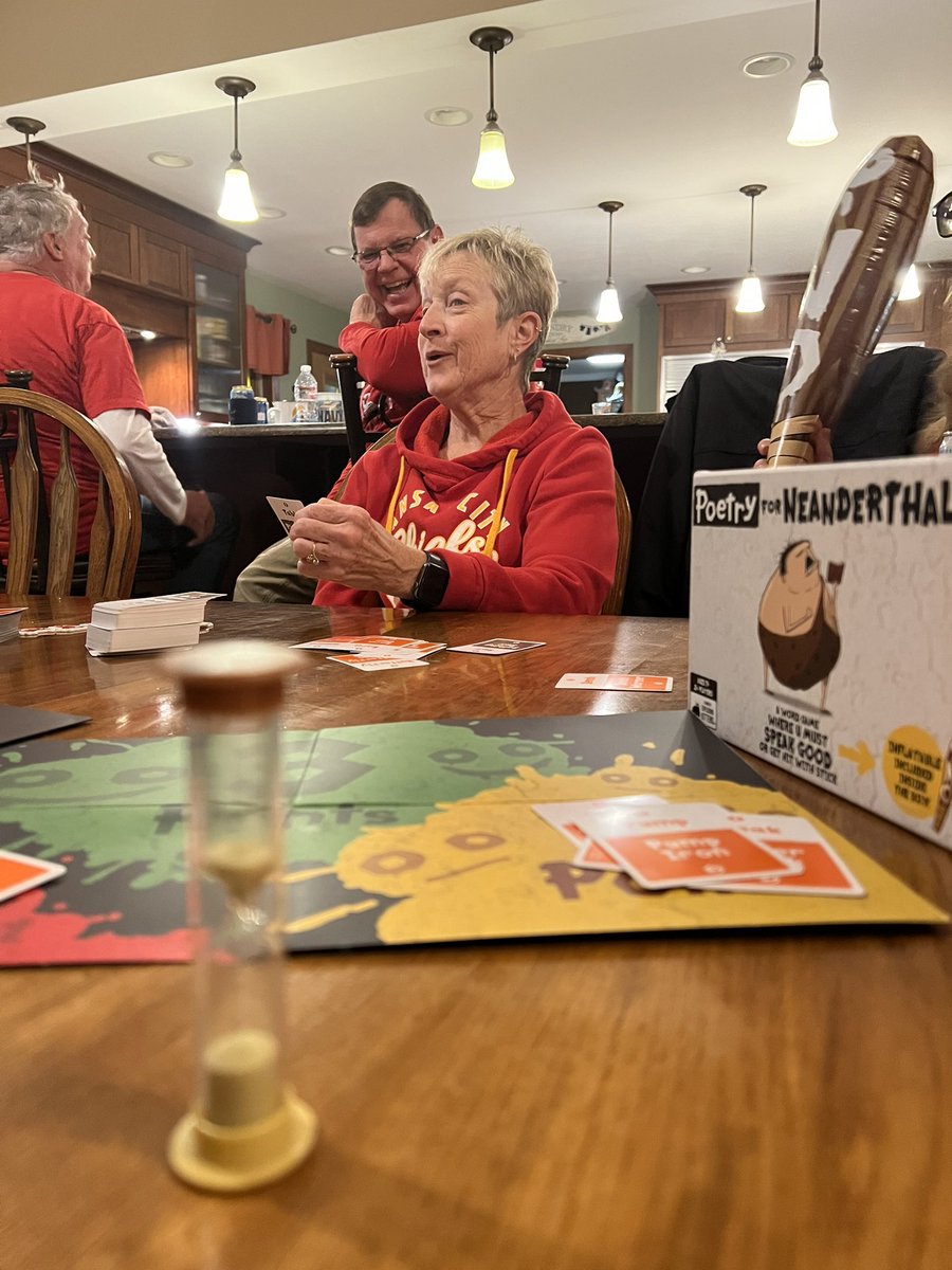 kimparato91's tweet photo. Thanks to @Tryazon we had a night filled with laughter playing @gameofkittens, Poetry for Neanderthals! This makes for a hilarious family game night where you can hit your relatives with an inflatable “no” stick if they are cheating! 😂 #tryazonparty #tryazon #explodingkittens https://t.co/Io7gLIAlhO