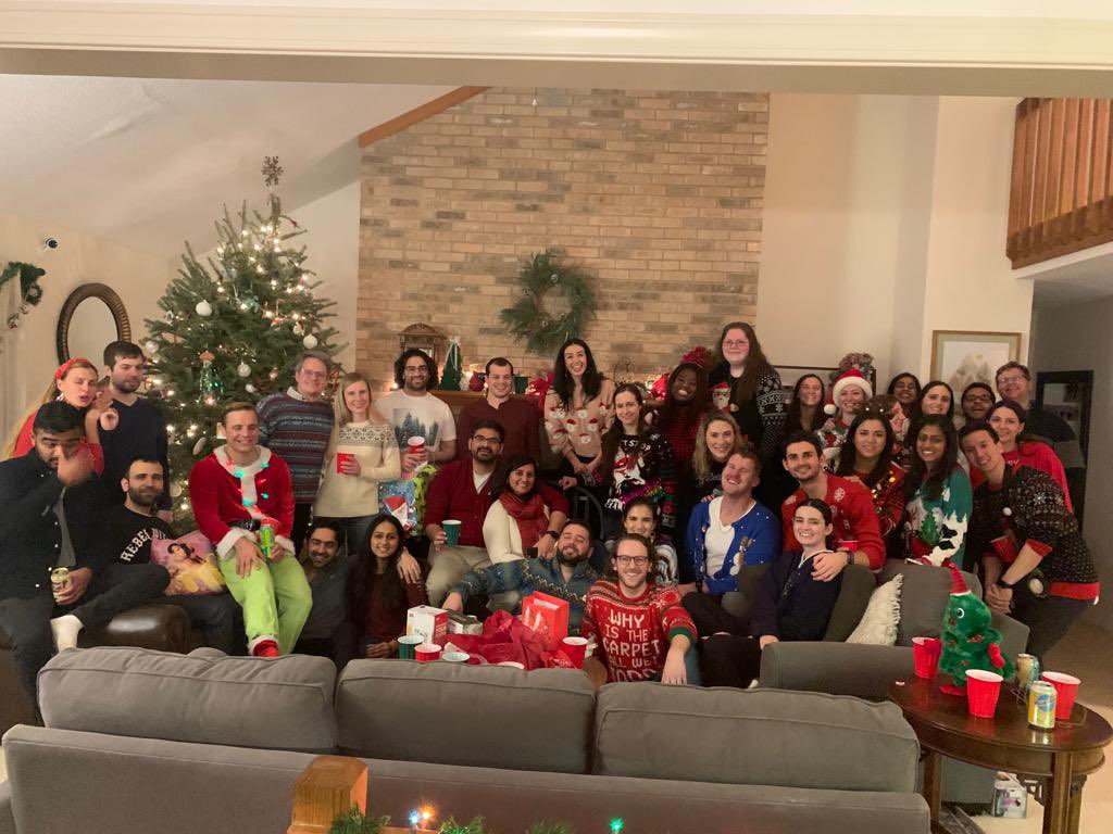 Holiday cheers from all our residents at  an early Christmas party hosted by Natalia Barragan, PGY-2! Happy holidays everyone!