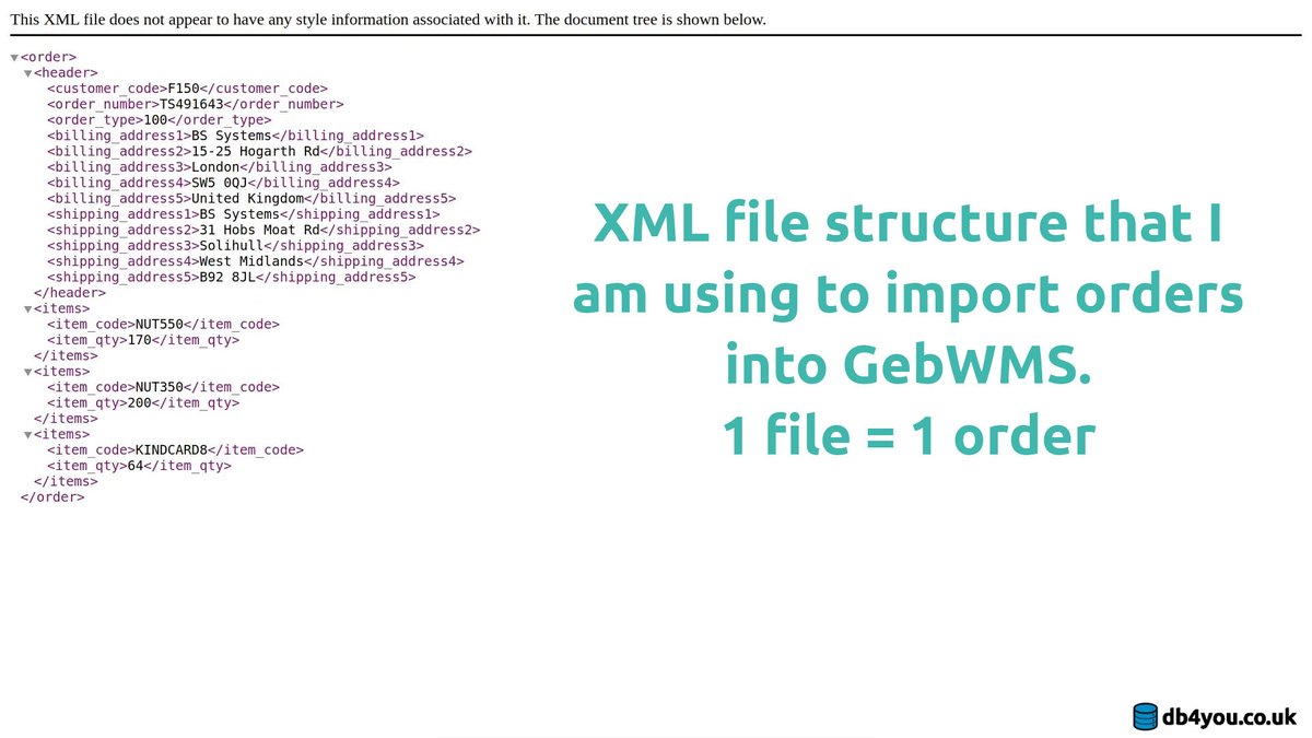 gebsystems's tweet photo. Got a framework for importing orders from other systems (WooCommerce etc). XML rocks!
Now just need to add a facility to allocate stock and adjust order status. After that picking!!

https://t.co/vU0FllhxYV

#gebwms #inventory #SmallBusiness  #SocEnt #startup #systemintegration https://t.co/cvcIwWiI7x