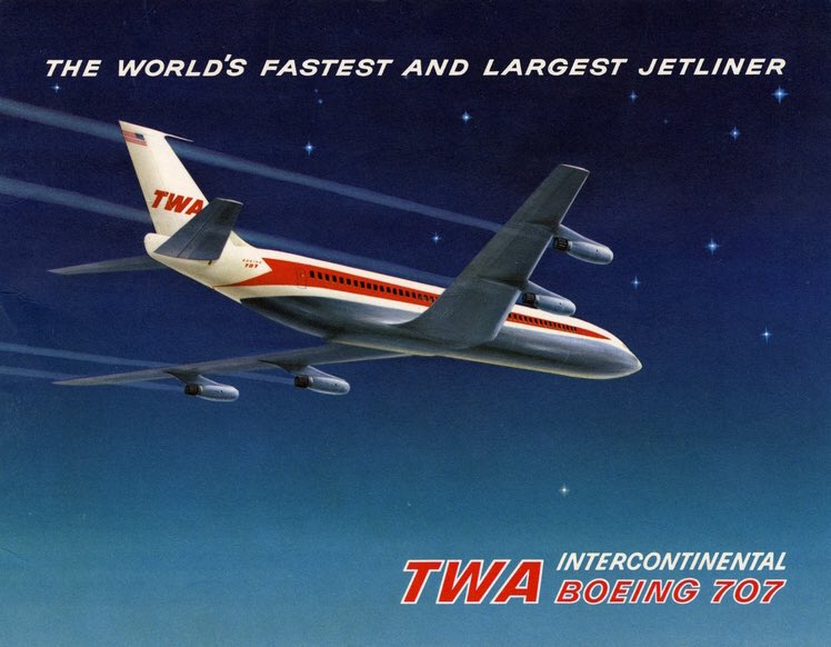 TWA Intercontinental Boeing 707. #FlyTWA