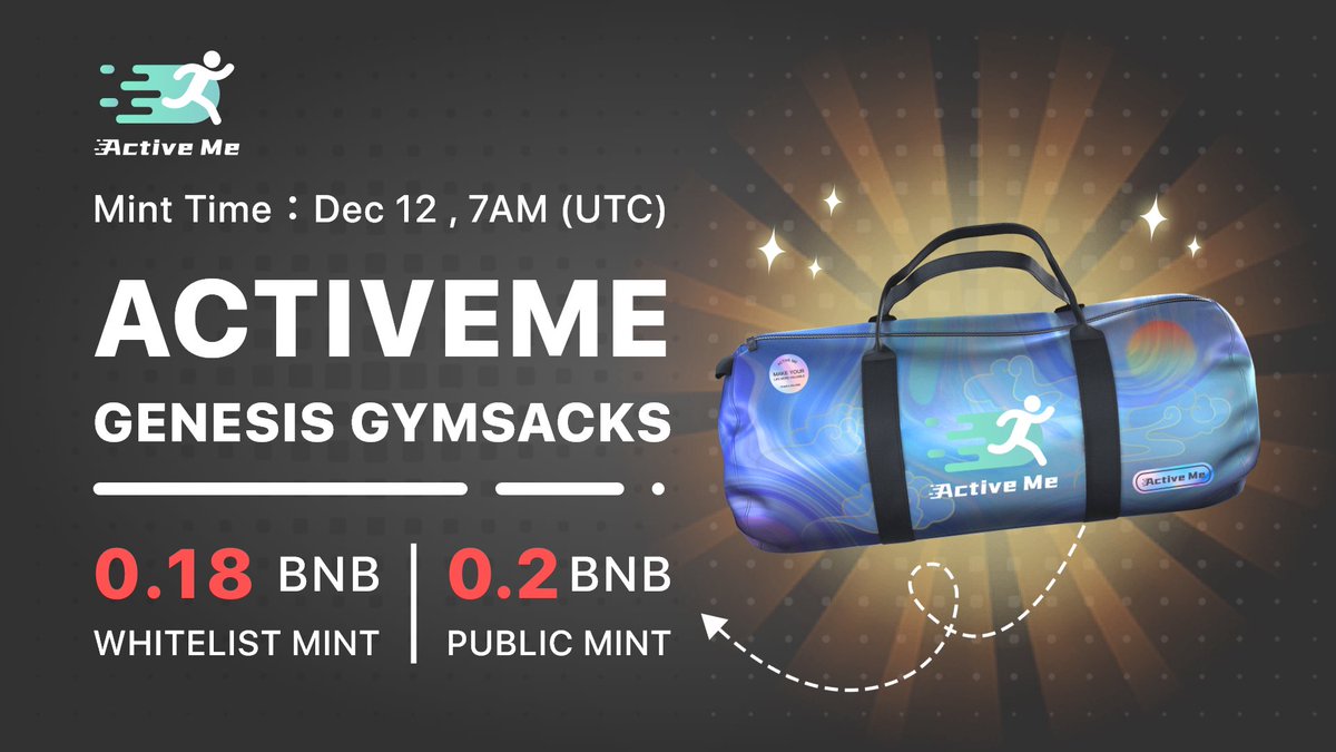 🔥Pre-sale will start soon
⏰Time: 12th, Dec, 7AM UTC
💰Price: 0.2 BNB
Invite your friends to come to mint with you!

#NFTCommunity #fitness