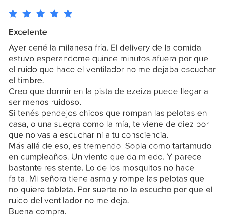 Estoy intentando comprar un ventilador y me encuentro con esta joyita