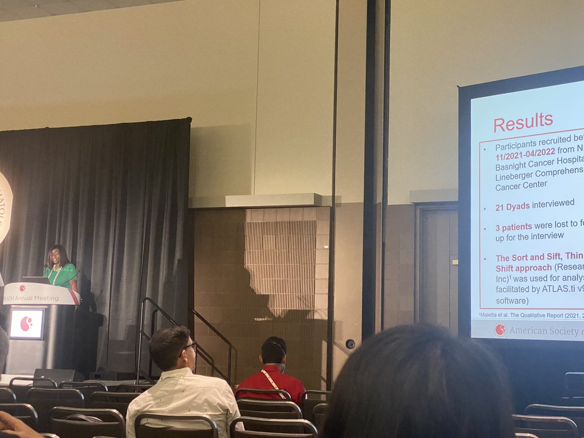 Ground-breaking work by @ShakiraG_MBBS! She gave 3 incredible oral presentations on her qualitative research describing experiences with access to care and clinical trial enrollment in black older adults with multiple myeloma. Impactful findings!! #ASH2022 #geriheme