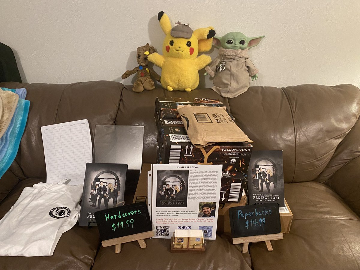 CDCrismore's tweet photo. #WritingCommunity #readingcommunity #writersoftwitter I got Baby Groot, Detective Pikachu and Grogu helping me keep track of everything I need for my signing tomorrow at @DraughtWorks from 4-7! Can’t wait to see everyone! https://t.co/9FWDbhZZK3