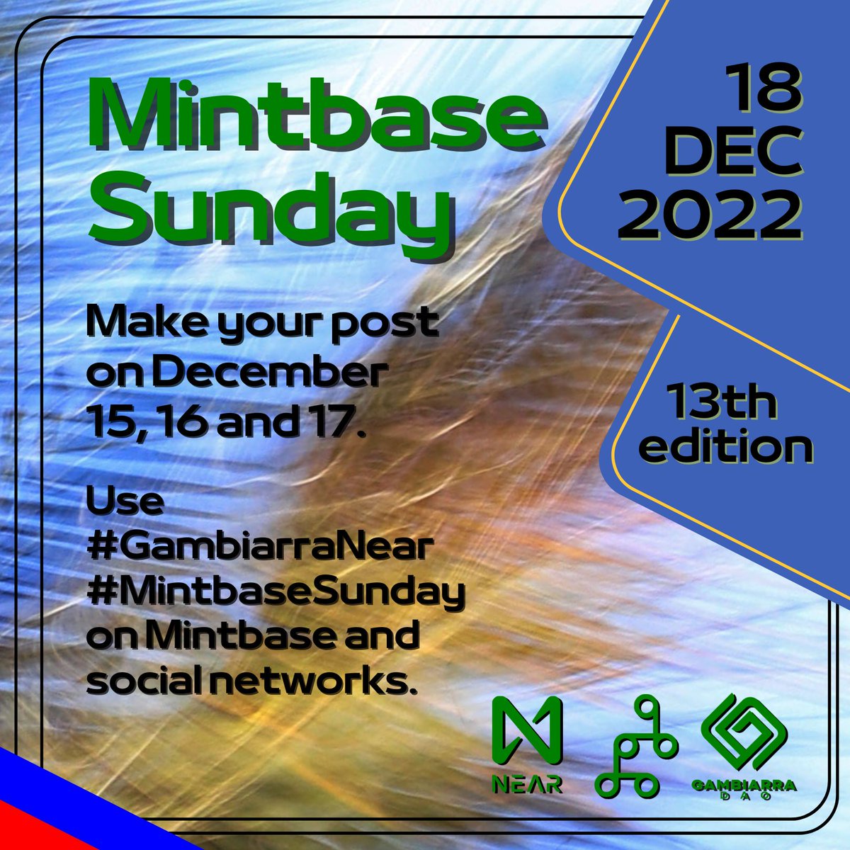 On 12/18 we will have the 13th edition of MintbaseSunday, celebrating 1 year of this action that has already passed the 270 works of art cataloged! COME AND PARTICIPATE TOO! #NFTs for less than 1 #NEAR. #NFT #GambiarraNear <a href="/mintbase/">Mintbase</a> ❤️ <a href="/MintbaseSunday/">Mintbase Sunday</a> #Mintbase #NearNFT #Brazil