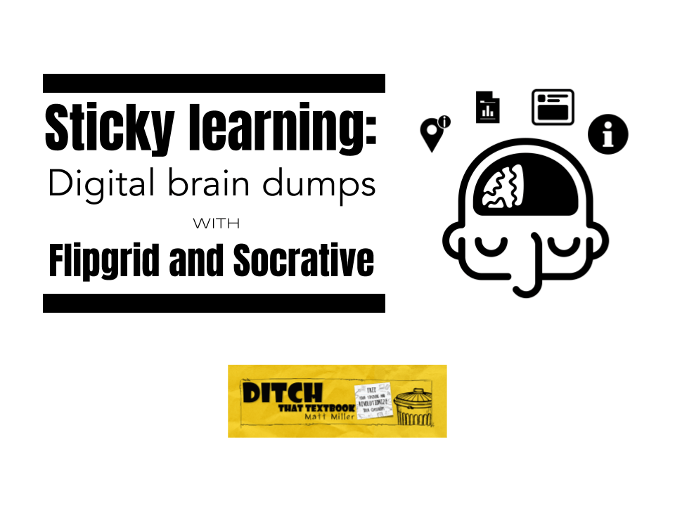 Sticky learning: Digital brain dumps with Flipgrid and Socrative

ditchthattextbook.com/sticky-learnin…

#ditchbook #edtech