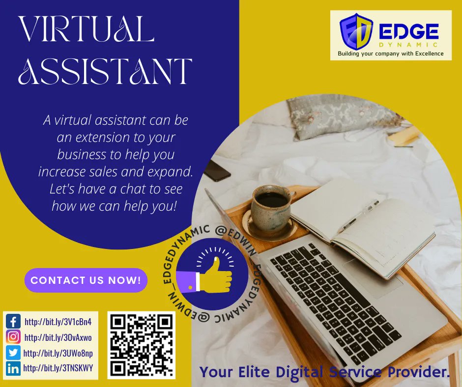 EdwinSsi's tweet photo. You can increase your sales and expand with a virtual assistant. Our fully-remote VA can do it all. Talk to us.📞❤️👍 #freelancing #virtualassistant #VA #digitalmarketing #socialmedia #edgedynamic #edgedynamicworks #WorkinginEDGEDYNAMIC #EDGEdynamiclifestyle #edgedynamicdaily https://t.co/qgsieHgHkP