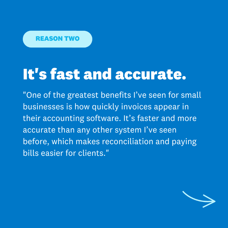 Xero's tweet photo. eInvoicing is the faster, more accurate and safer way to send and receive electronic invoices directly between accounting systems.

Here are the top reasons (according to the experts) why you should embrace eInvoicing today. 👇
